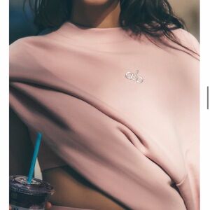 Alo Worn Pink Sweatshirt